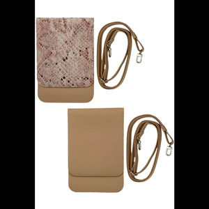 Caseable 2-pack Crossbody Phone Bags Protection Snake/Almond